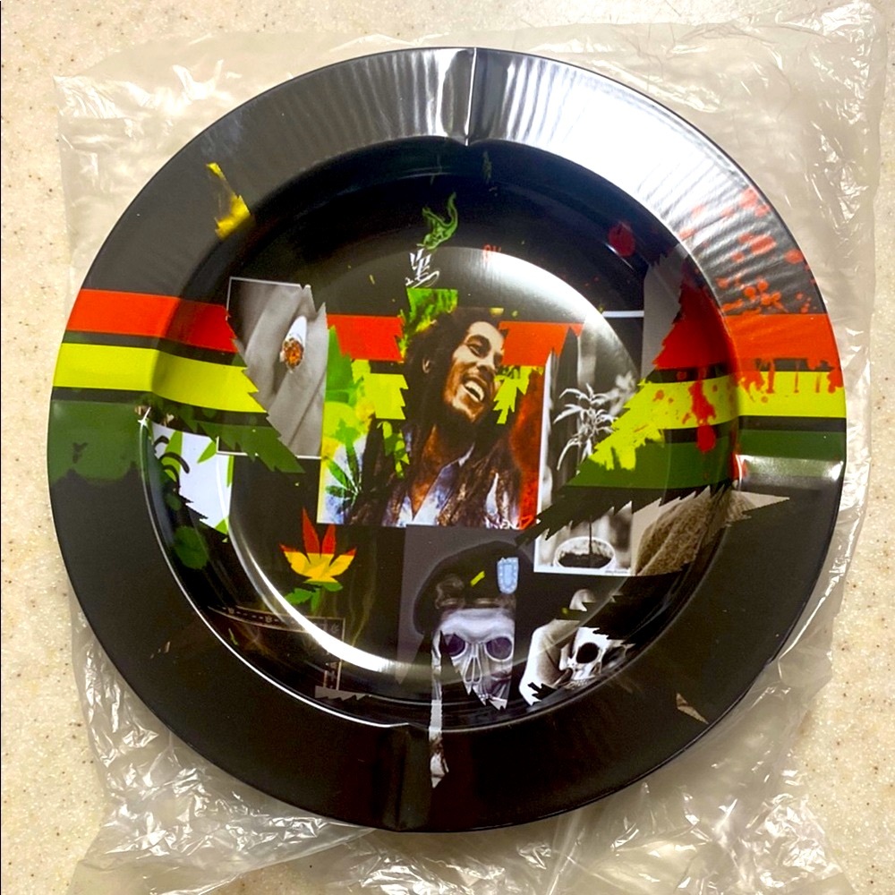 Bob Marley rolling tray ash tray music and flower holder
